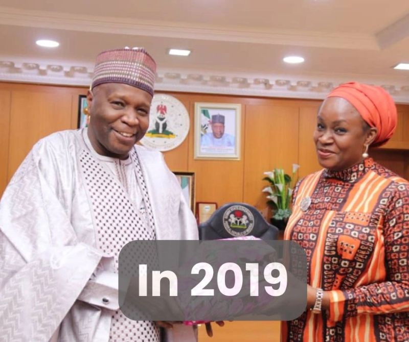 Dr. Charity Chenge with the Governor of Gombe State in 2019