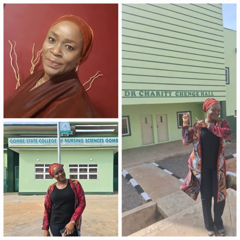 Dr. Charity Chenge at the Dr Charity Chenge Hall, Gombe State College of Nursing Sciences
