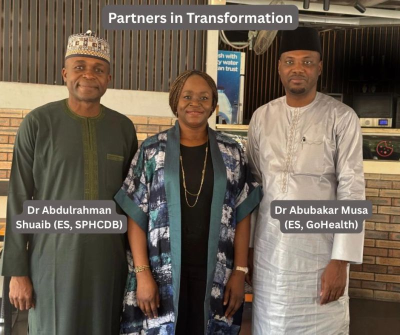 Dr. Charity Chenge with partners in health-system transformation